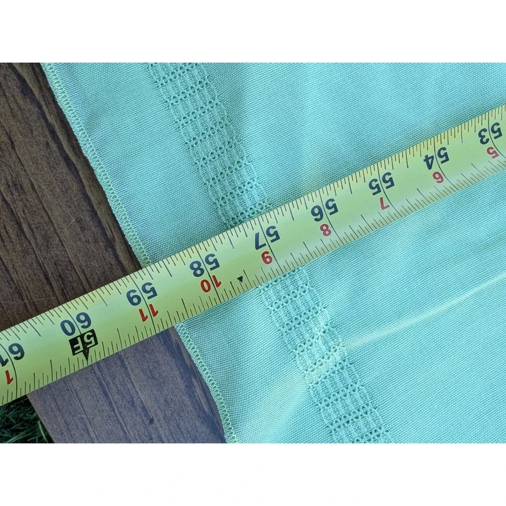 Vintage Spring Green Tablecloth Oval Woven 59
